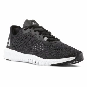 Reebok Flexagon Trainingsschuhe Damen - Schwarz/Weiß/Silber - DE 687-TIH